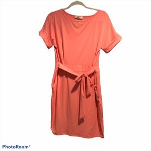 Zenana buttery soft coral dress with pockets